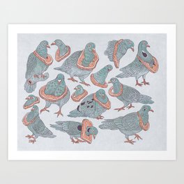 Pigeon Bread Necklaces Art Print