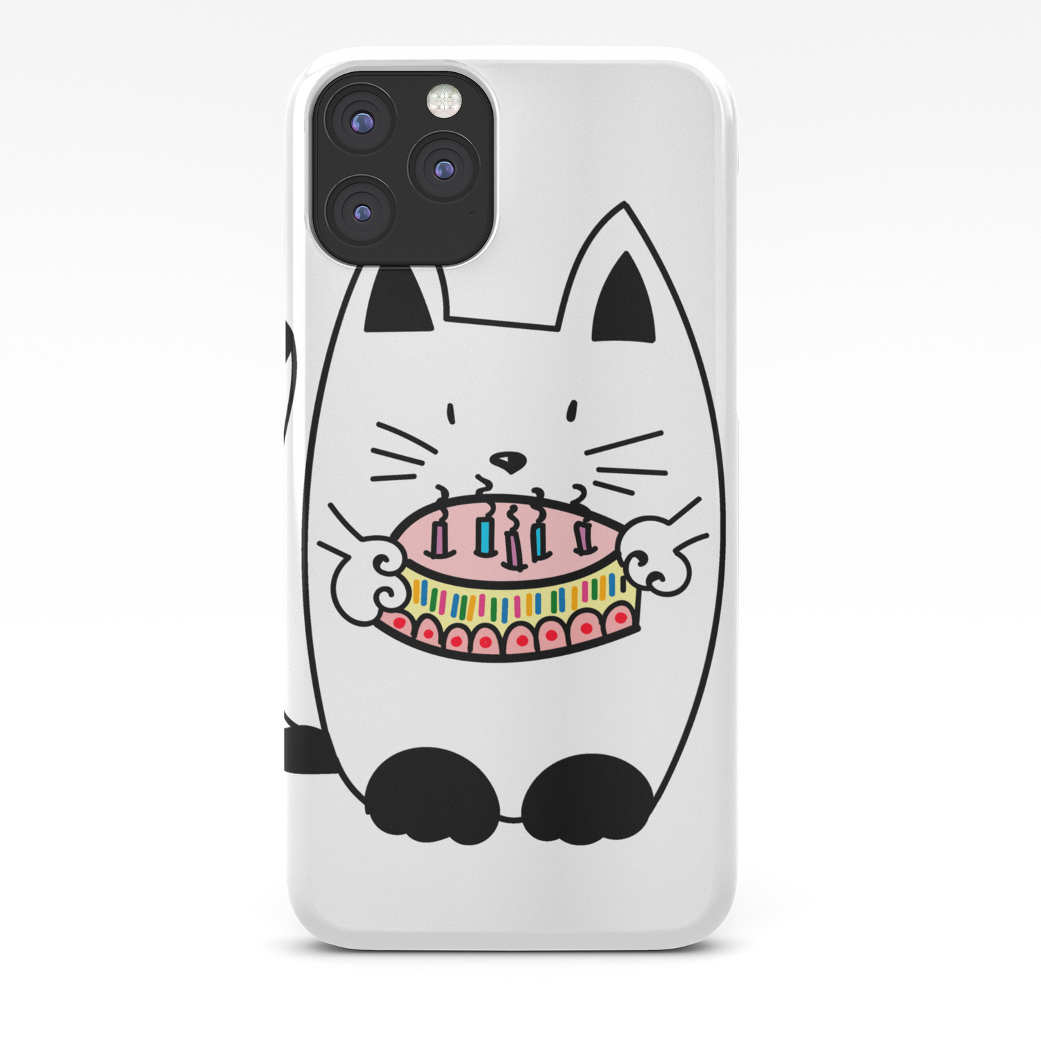 Happy Birthday Cat With Cake Iphone Case By Casualforyou Society6
