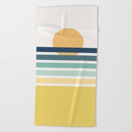 Blue and yellow geometric summer Beach Towel