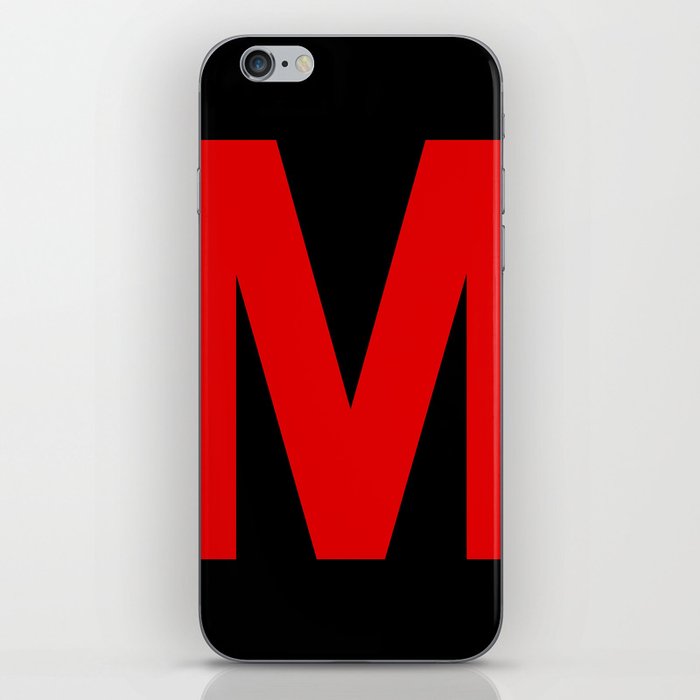 Letter M (Red & Black) iPhone Skin