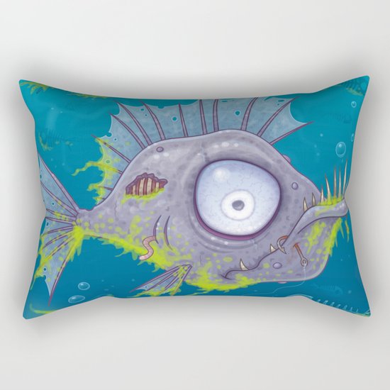 Zombie Fish Rectangular Pillow