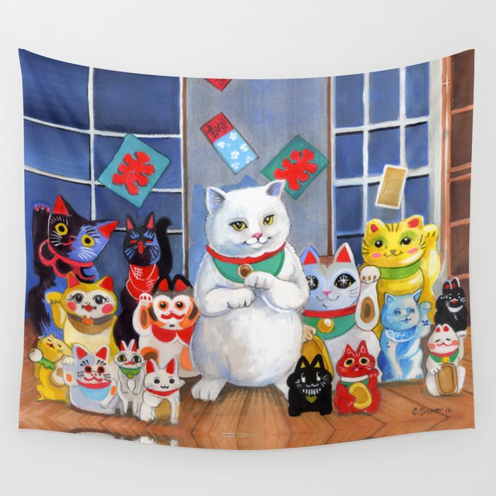 Lucky Cats Wall Tapestry