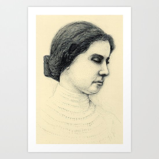 Hellen Keller in ink Art Print