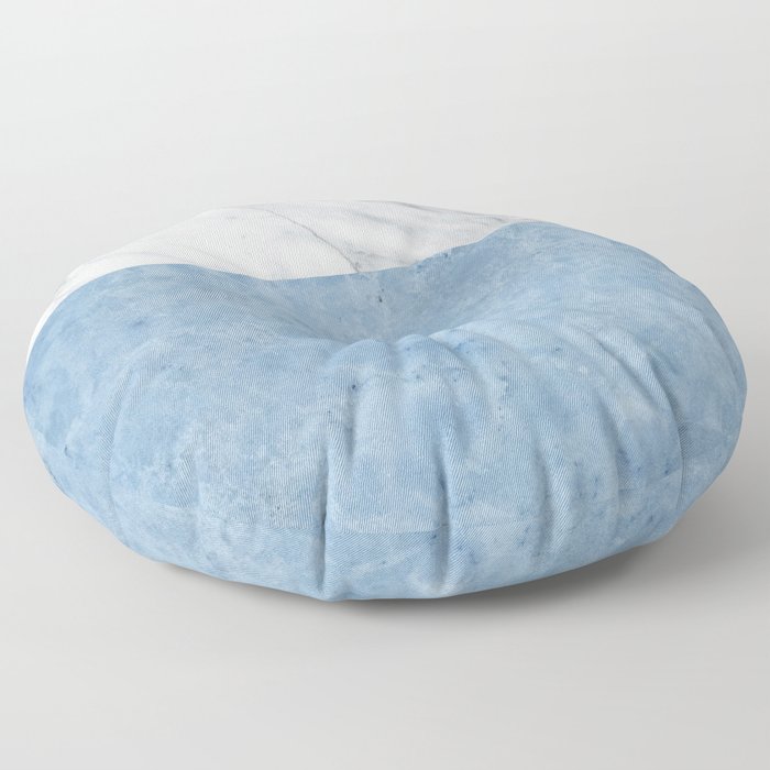 Porcelain blue and white marble Floor Pillow