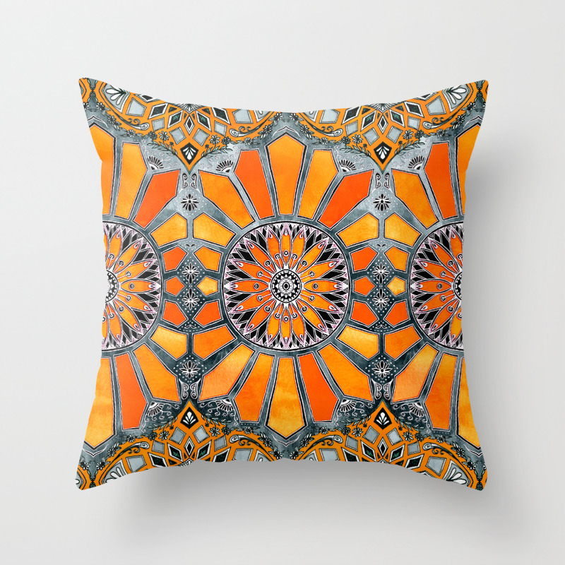 tangerine throw pillows
