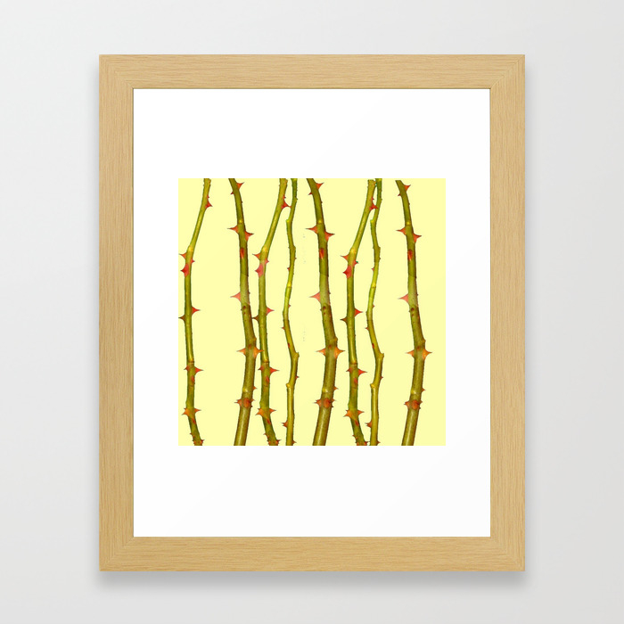 Thorn Bush Canes Abstract In Yellow Art Framed Art Print By