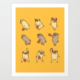 Kettlebell workout with Pugsgym Art Print