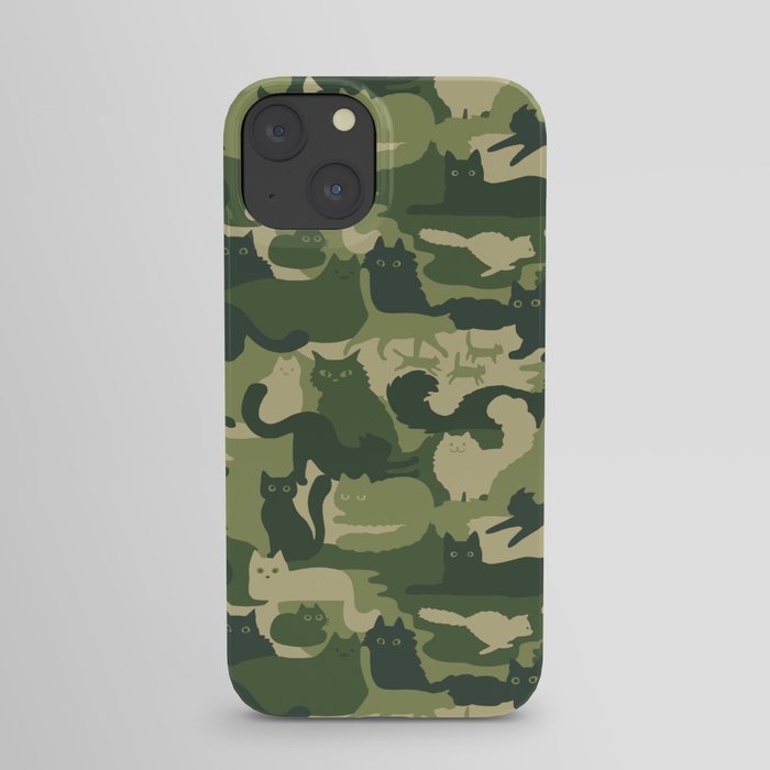 Camouflage Cats | Woodland Green Camo iPhone Case