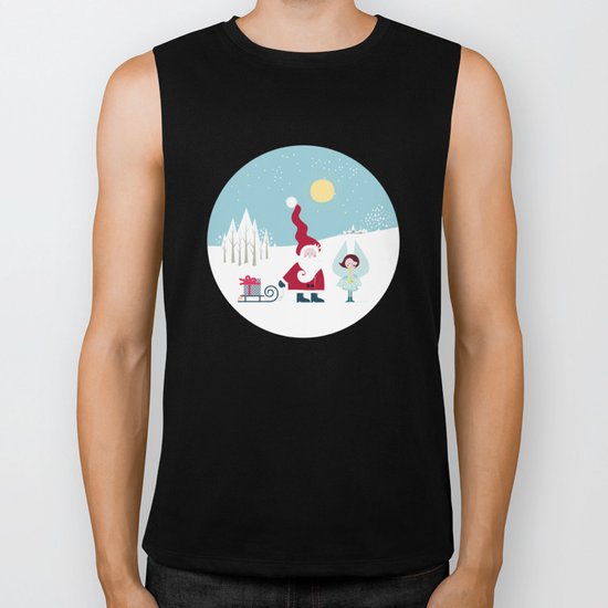Santa and the little Angel Biker Tank