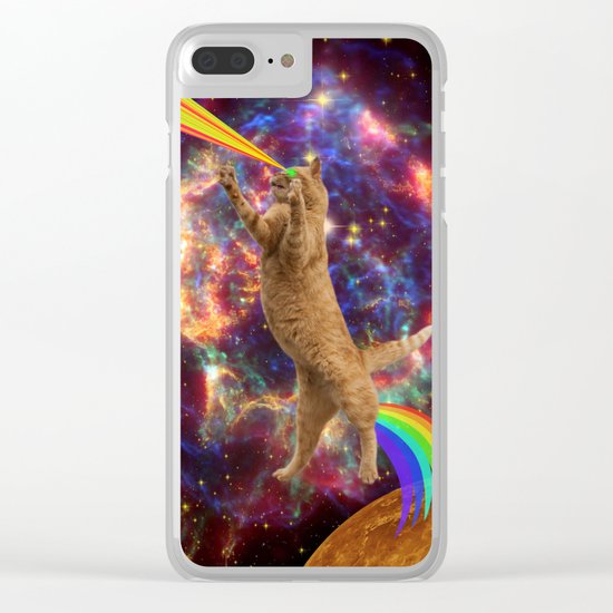 CAT SPACE Clear iPhone Case