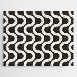 Black and White Wavy Pattern  Jigsaw Puzzle