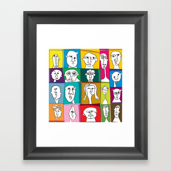funny faces Framed Art Print