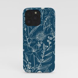 Indigo - Australian - floral - study iPhone Case | Floral, Blue, Flora, Digital, Craftcartwright, Ink Pen, Vector, Drawing, Summer, Nature 