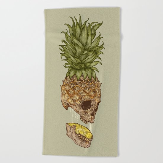 Pineapple Skull Beach Towel