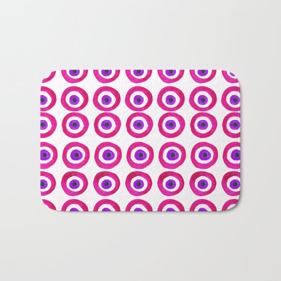 Evil Eye Amulet Talisman in Pink Bath Mat