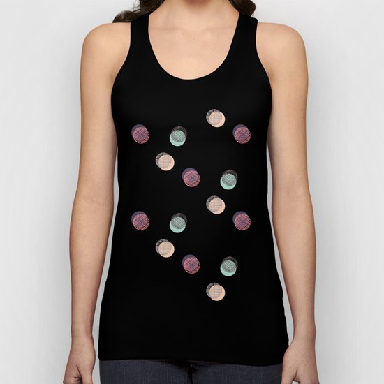 Scrawled Polka Dots and Sticks Unisex Tank Top