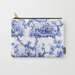 Blue Chinoiserie Toile Carry-All Pouch | Chinese, Curated, Birds, Vintage, Affordableluxury, Chinoserie, Interiordesign, Photo, Antique, Homedecor 