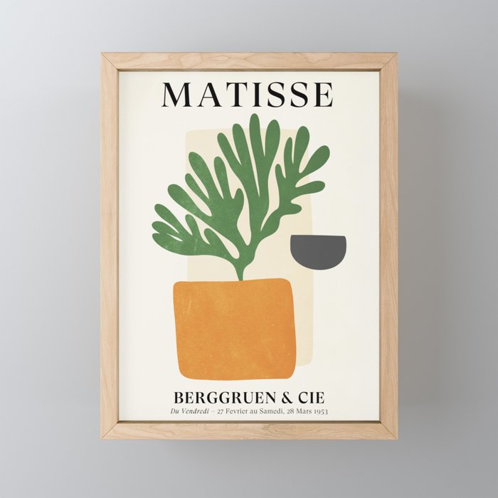 Bronze Vase & Leaves: Matisse Edition | Mid Century Series Framed Mini Art Print