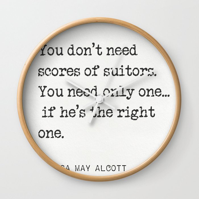 Louisa May Alcott quote Wall Clock