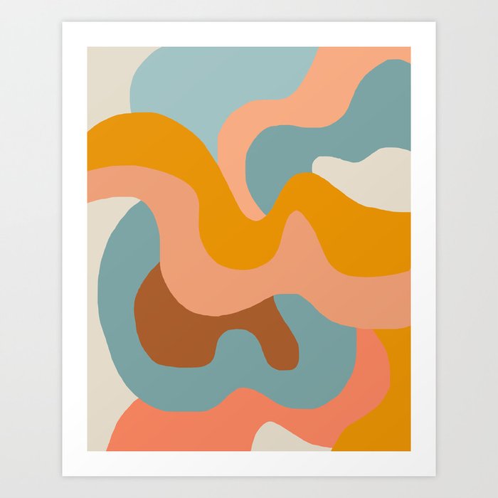 Retro abstract nature art print Art Print