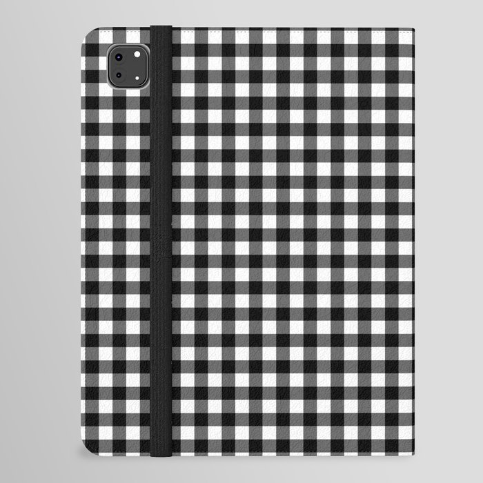 Gingham Plaid Pattern - Black and White iPad Folio Case