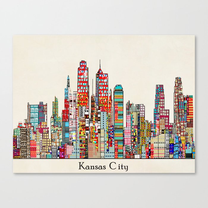 Kansas City Missouri Skyline Canvas Print By Bribuckley Society6