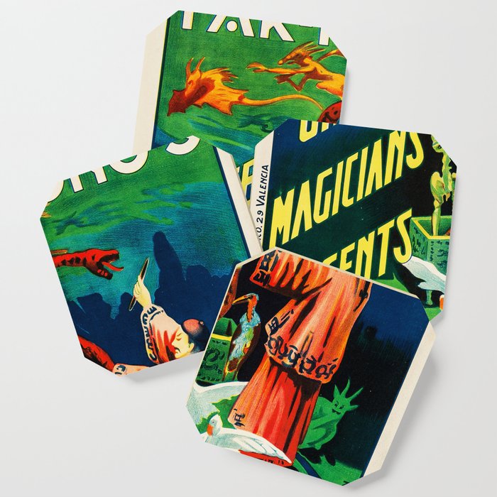 Vintage Fak Hong magic poster Coaster