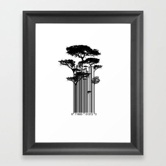 Barcode Trees illustration Framed Art Print