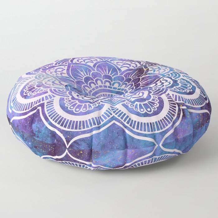 Galaxy Mandala Purple Lavender Blue Floor Pillow