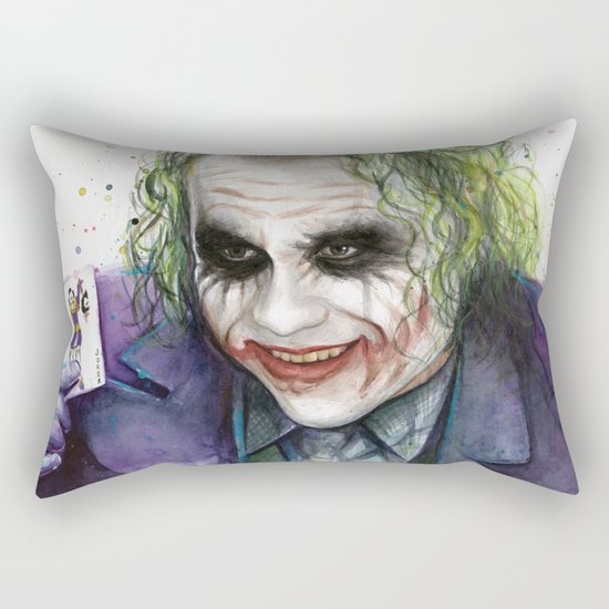 Joker Why So Serious Watercolor Rectangular Pillow