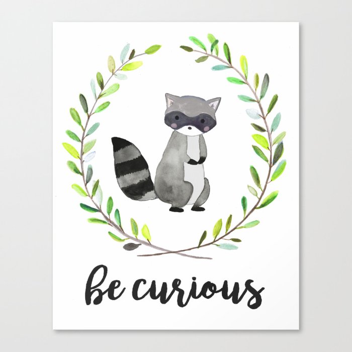 Woodland Creature Animal Tribal Nursery Raccoon Baby Art Wall