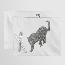 digital painting of a gray leopard Placemat