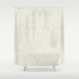 William Morris Pure Brer Rabbit White Clover Ivory Vintage Pattern Shower Curtain