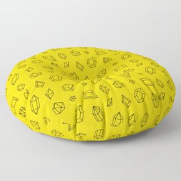 Yellow and Black Gems Pattern Floor Pillow