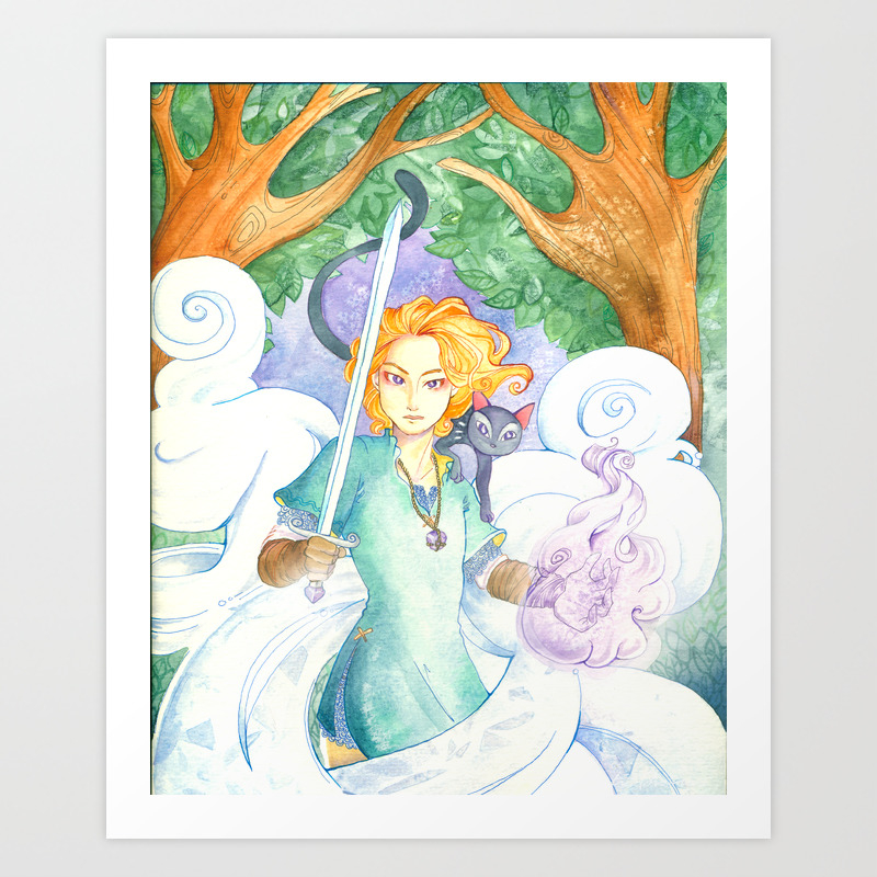 Lady Knight Art Print By Christisimagination Society6