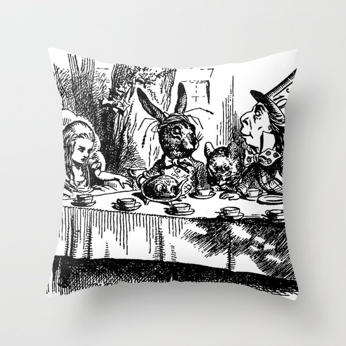 The Mad Hatter's Tea party Throw Pillow