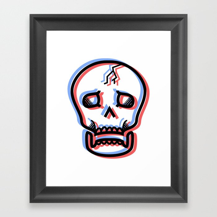 3D Skull Framed Art Print