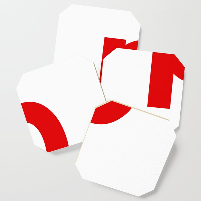 letter P (Red & White) Coaster
