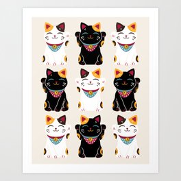 Maneki Neko - Lucky Cats Art Print