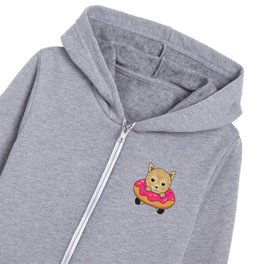 Sweet Cat Funny Animals In Donut Funny Cats Kids Zip Hoodie