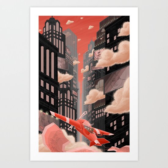 Red Night Flight Art Print