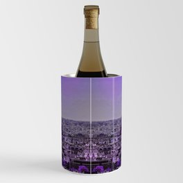 Paris Mon Amour Purple Mixed Media Art Wine Chiller