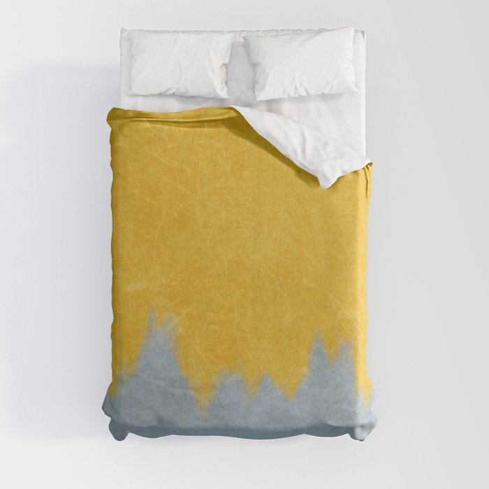 Grungy Yellow and Grey Bleed Duvet Cover