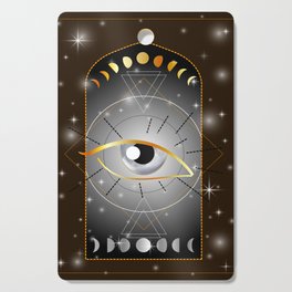 All seeing Eye providence masonic symbol golden moon phases	 Cutting Board