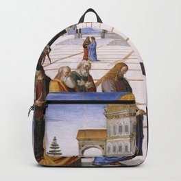 The Delivery of the Keys Painting by Perugino Sistine Chapel Backpack | Sistine, Italianart, Catholicchurch, Keys, Churchart, Vaticanart, Catholic, Painting, Oil, Deliveryofkeys 