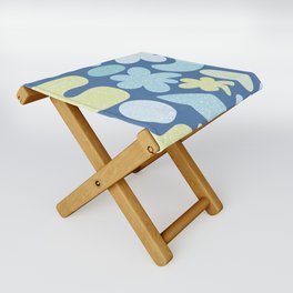 A Sweet Pastel Season - Matisse Navy background Folding Stool