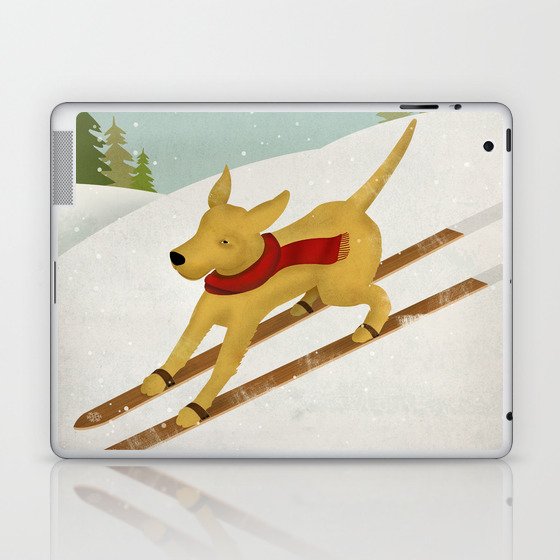 Yellow Labrador Dog Ski Laptop & iPad Skin