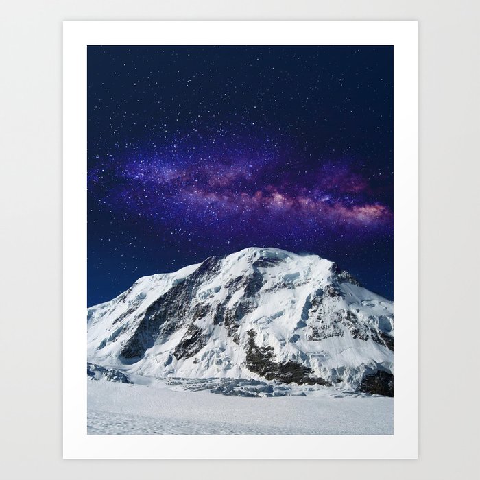 Snow + Galaxy #society6 #decor #buyart Art Print