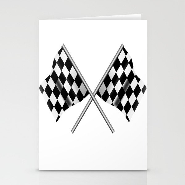 Chequered Flag Crossed Stationery Cards