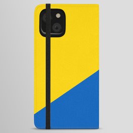 Sapphire and Yellow Solid Shapes Ukraine Flag Colors 3 100 Percent Commission Donated Read Bio iPhone Wallet Case